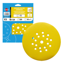 disque-ponceuse-velcro-d225mm-6-1trou-gr120-cori-jaune-leman|Consommables outillages portatifs