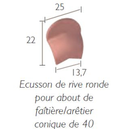 ecusson-rive-ronde-faitiere-aret-conique-40-ak277-s-xahara|Fixation et accessoires tuiles